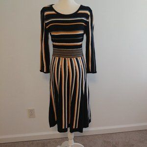 Appraisal Black Multi Colored Knit Dress - Misses Small